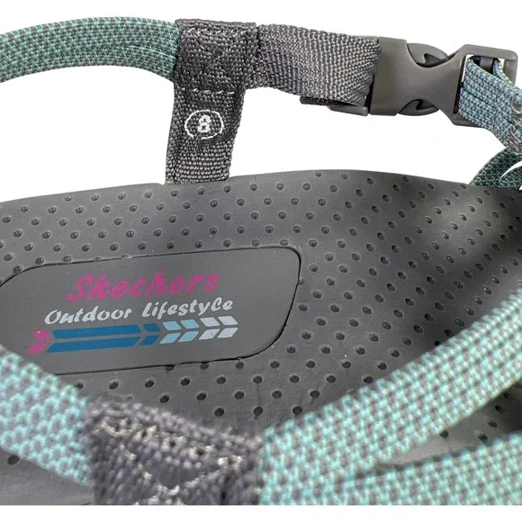 Skechers Women’s Gray/Blue Strappy Slingback Sport Sandals - 8 - Picture 8 of 8